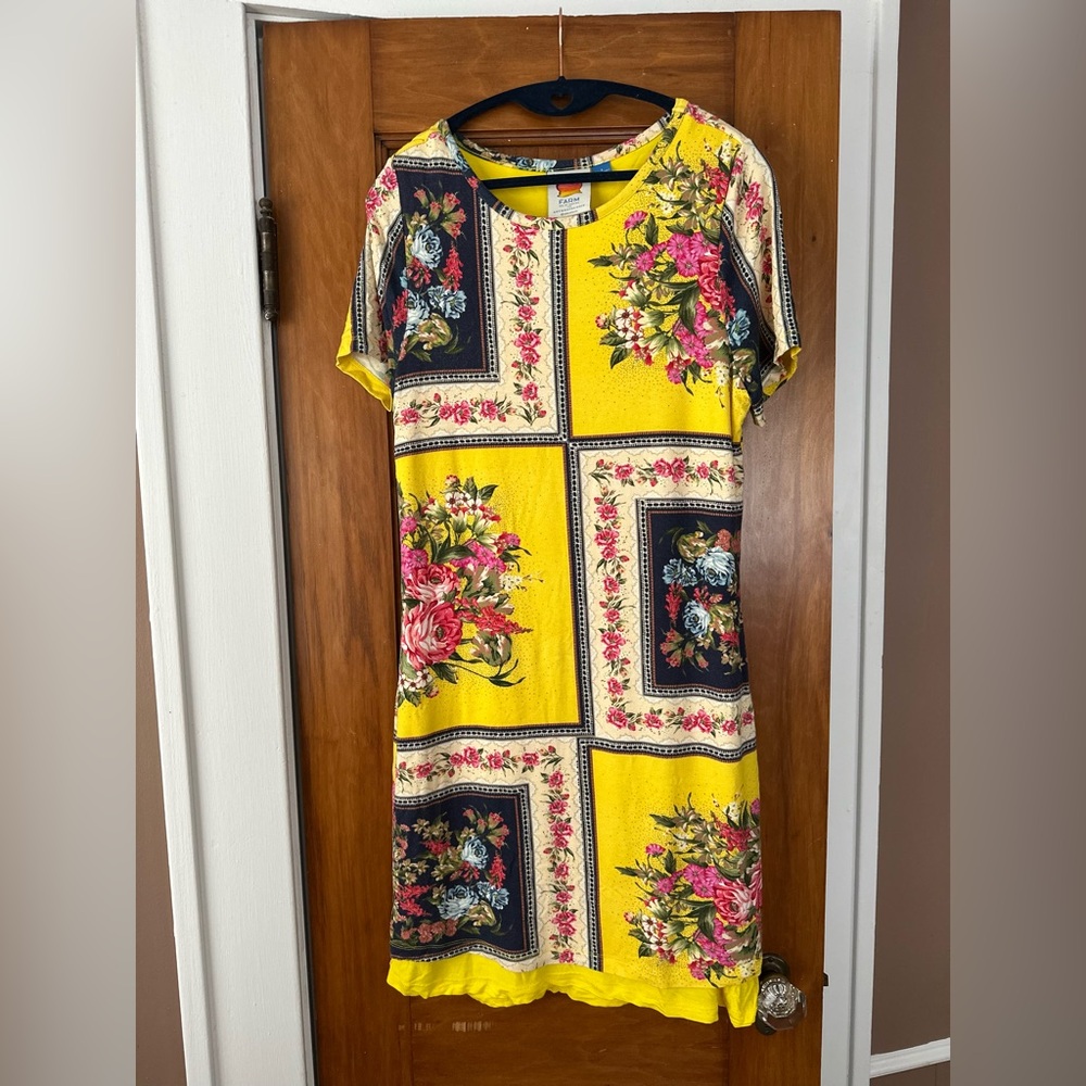 🌺 Farm Rio Floral Midi Dress – Size Small – Lined, gently used, no flaws
